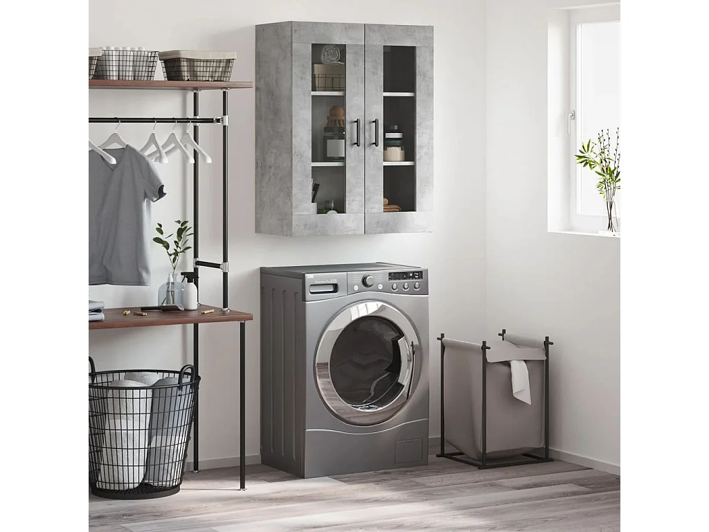 Armoire murale gris béton 69,5x34x90 cm FR72003