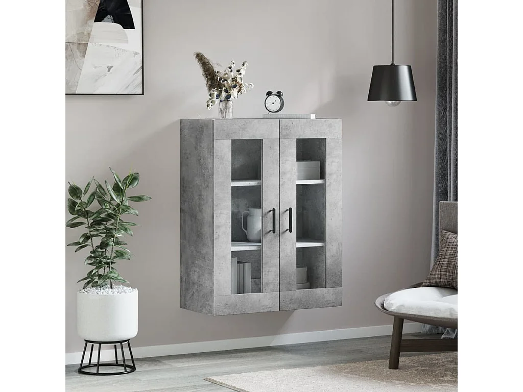 Armoire murale gris béton 69,5x34x90 cm FR72003