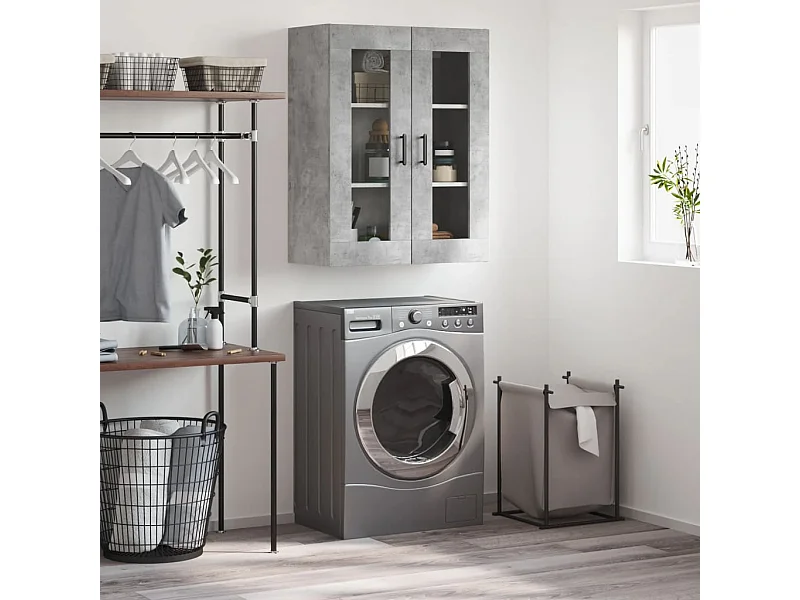 Wandkast 69,5x34x90 cm betongrijs BE997287