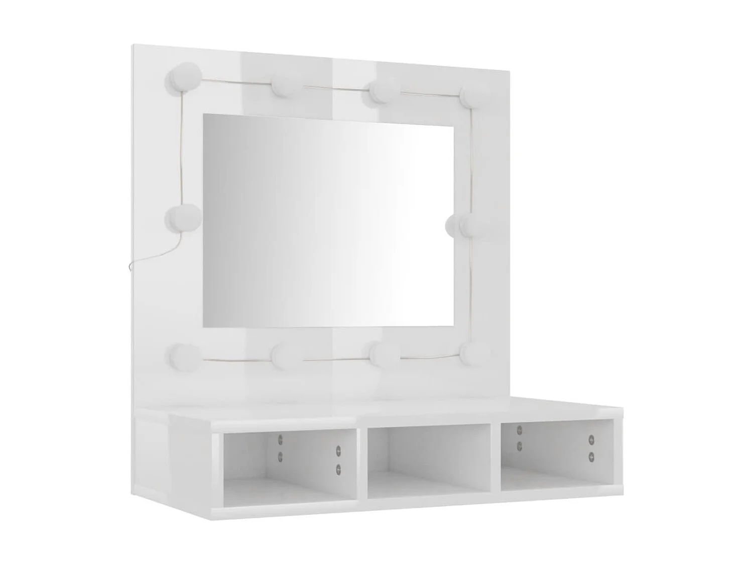 Armoire à miroir avec LED Blanc brillant 60x31,5x62 cm FR93981