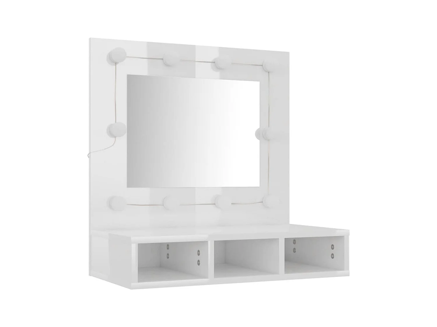 Spiegelkast met LED-verlichting 60x31,5x62 cm hoogglans wit BE718239