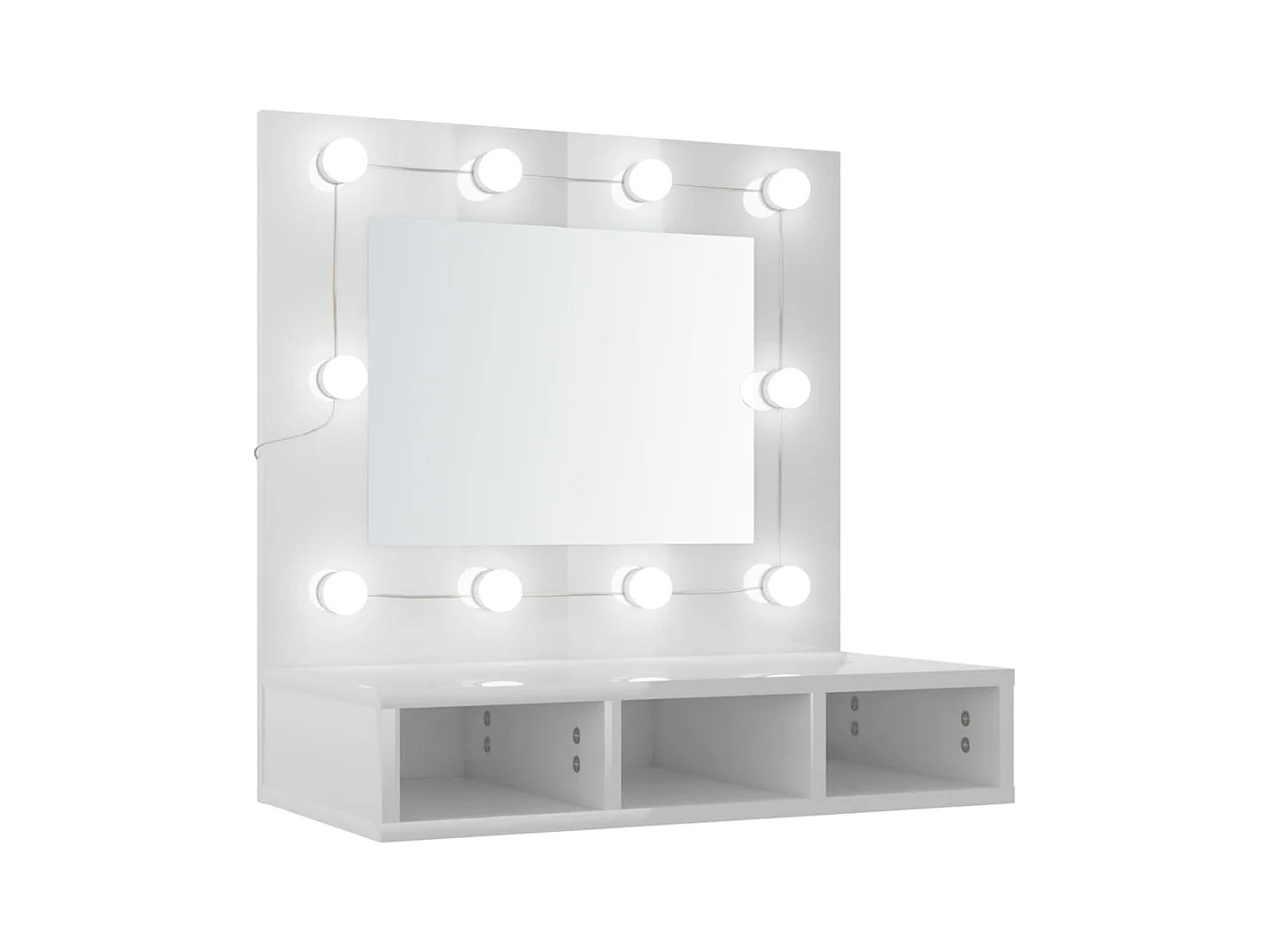 Spiegelkast met LED-verlichting 60x31,5x62 cm hoogglans wit BE718239