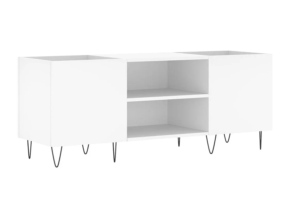 Armoire à disques blanc 121x38x48 cm bois d'ingénierie FR51941