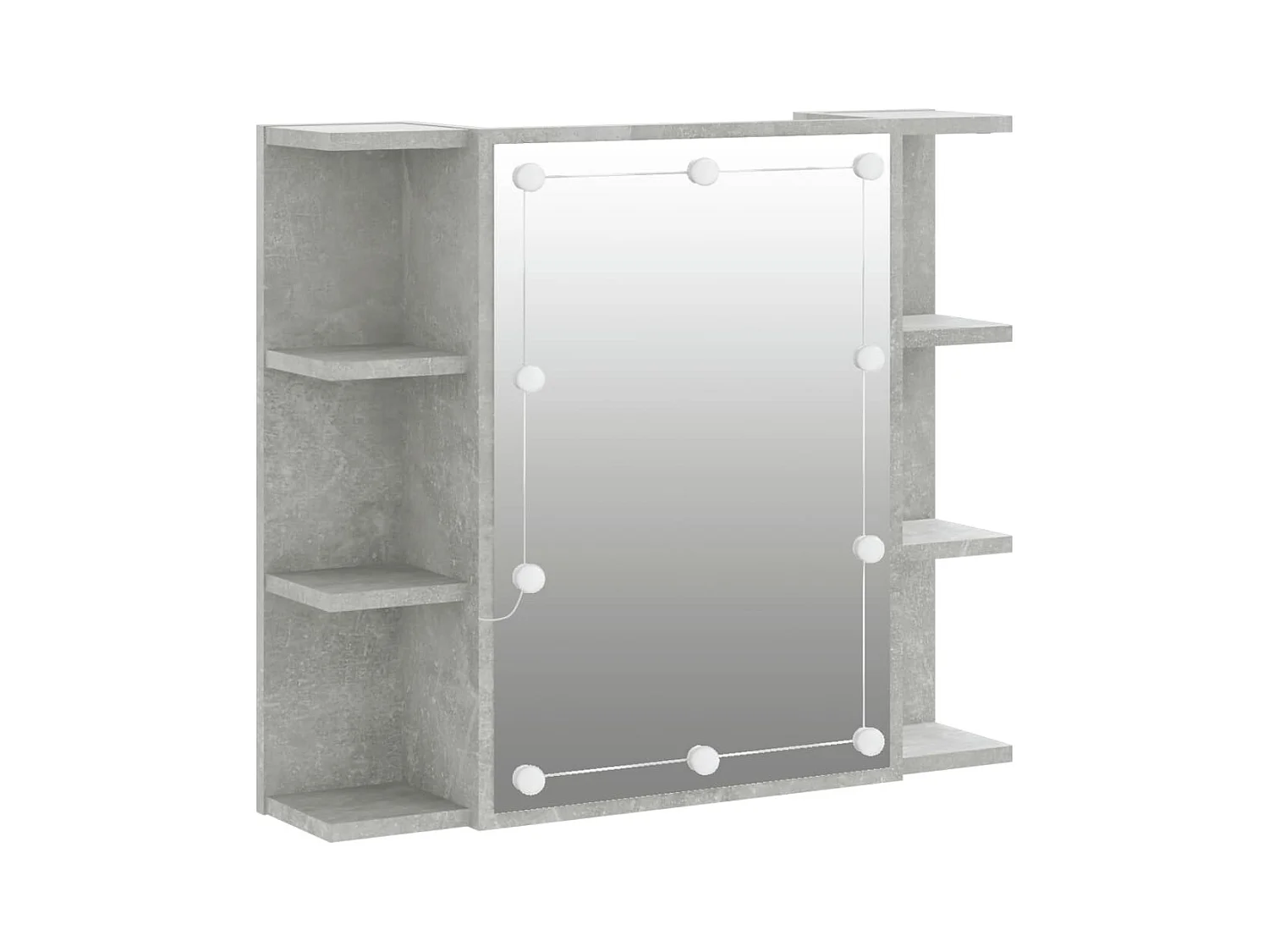 Mueble con espejo y luces LED gris hormigón 70x16,5x60 cm ES808005