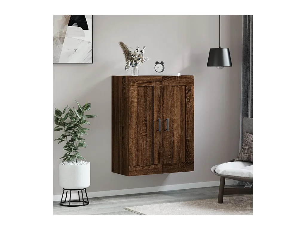 Armoire murale chêne marron 69,5x34x90 cm bois d'ingénierie FR71778