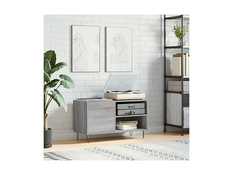 Armário p/ discos 85x38x48 cm derivados madeira cinzento sonoma PT635169