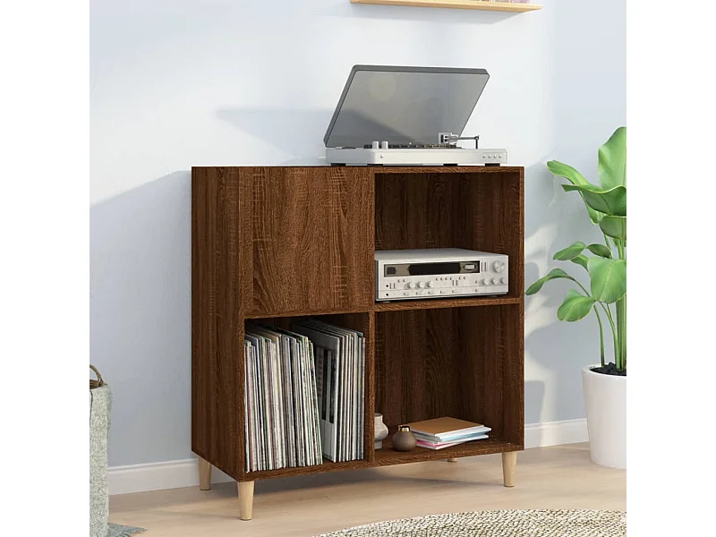 Armoire à disques chêne marron 84,5x38x89 cm bois d'ingénierie FR26724