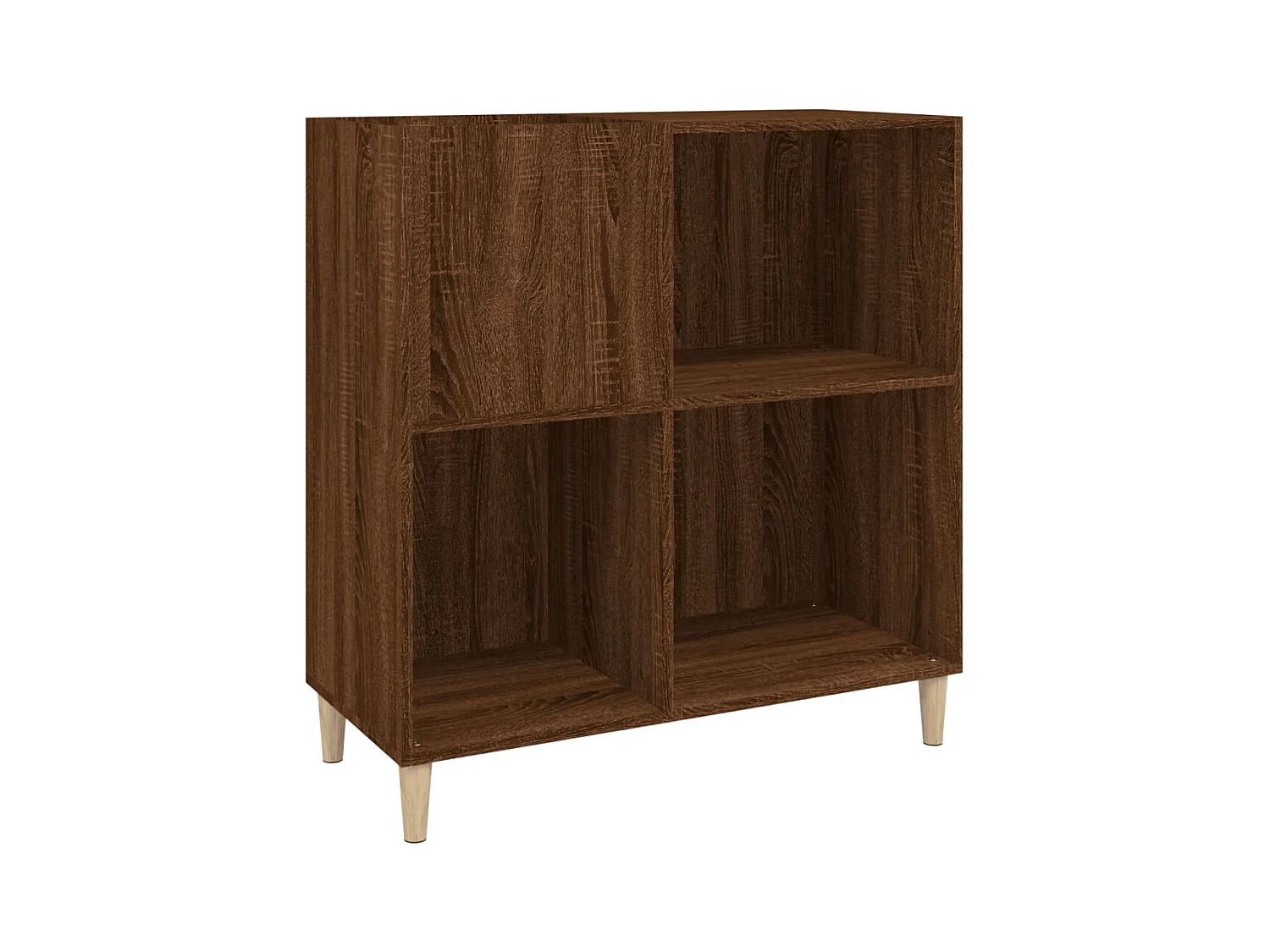 Platenkast 84,5x38x89 cm bewerkt hout bruin eikenkleur BE225453