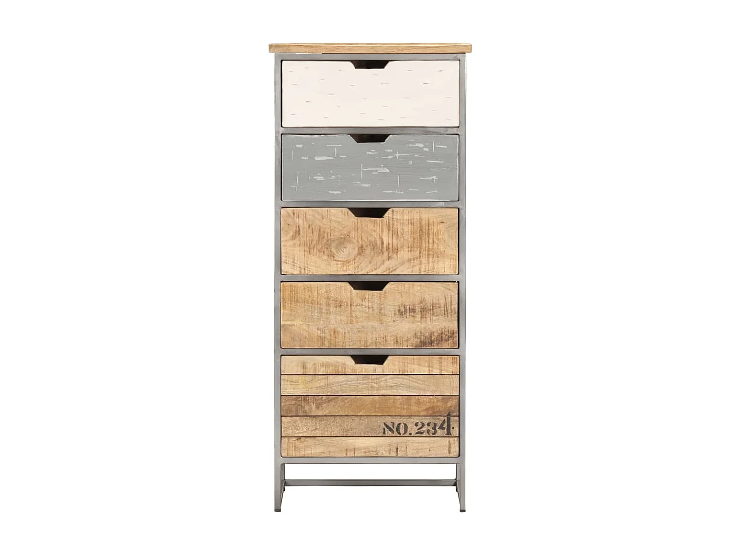 Ladekast 45x30x105 cm massief mangohout BE351769