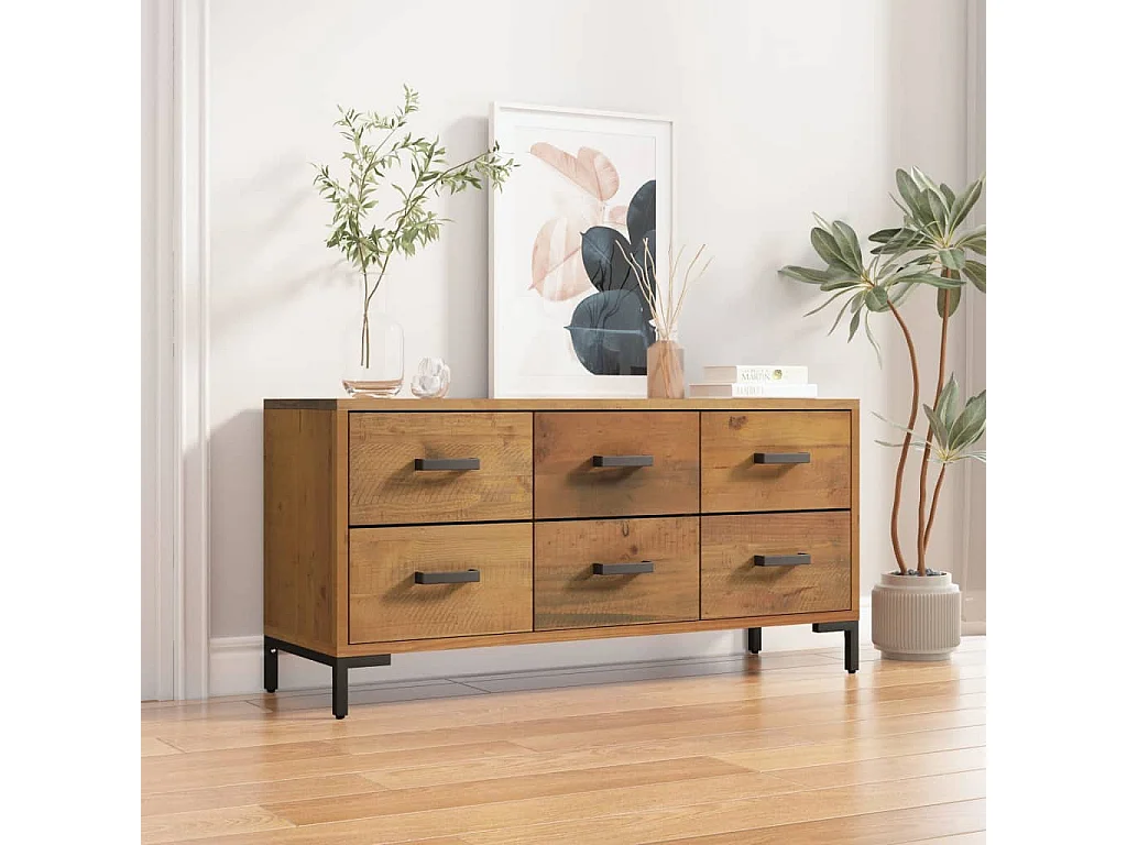 Armoire de rangement Marron 110x30x45 cm Bois de pin massif FR56690