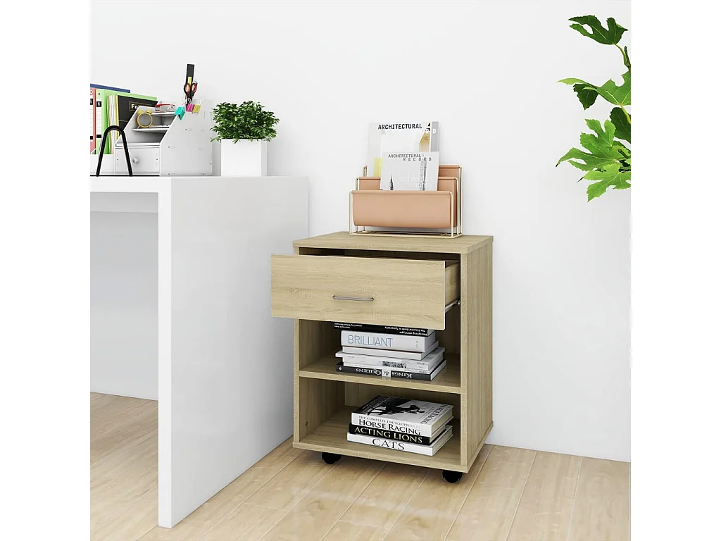 Armoire à roulettes Chêne sonoma 46x36x59 cm Bois d’ingénierie FR12126