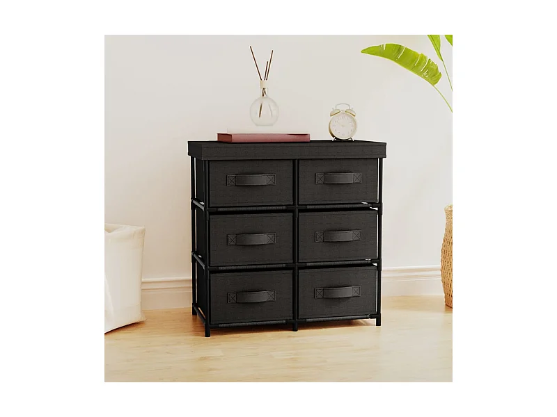 Armario almacenamiento con 6 cajones acero negro 55x29x55 cm ES988551