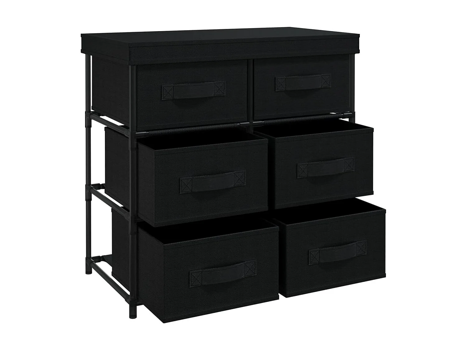 Armario almacenamiento con 6 cajones acero negro 55x29x55 cm ES988551