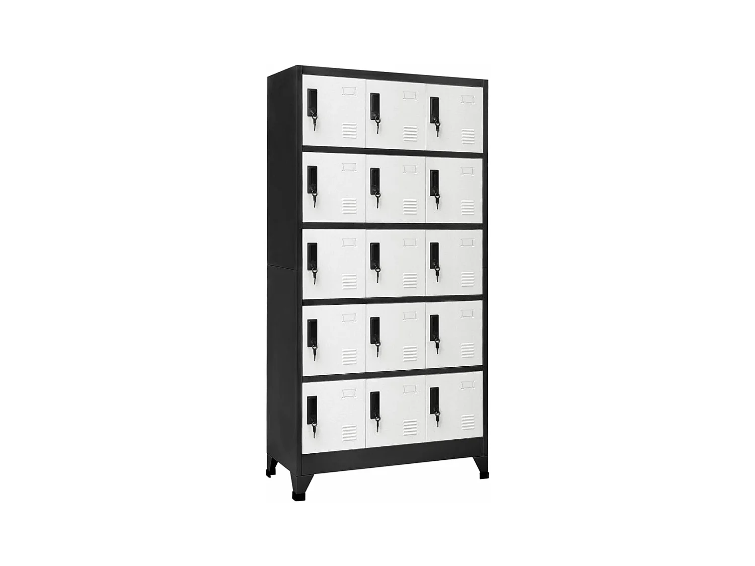 Armoire à casiers Anthracite et blanc 90x40x180 cm Acier FR49875