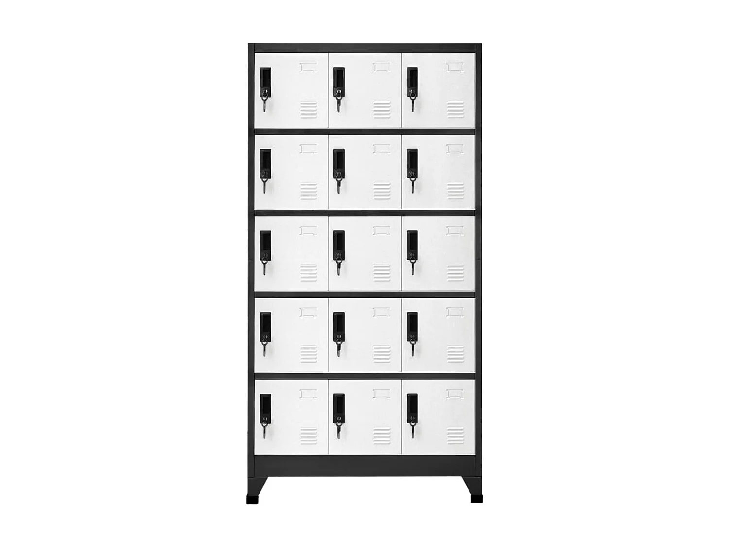 Armoire à casiers Anthracite et blanc 90x40x180 cm Acier FR49875