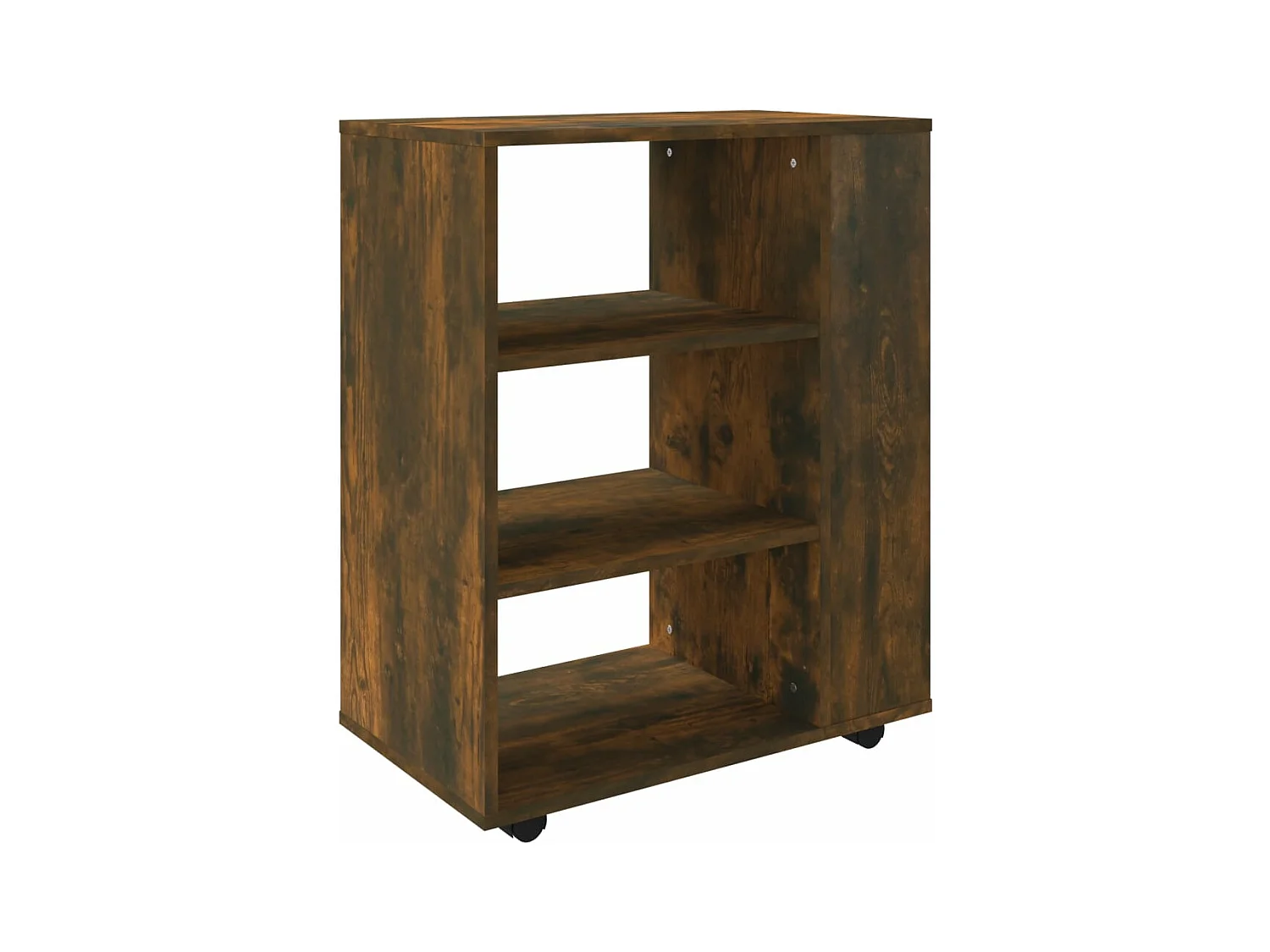 Rolkast 60x35x75 cm bewerkt hout gerookt eikenkleurig BE353971