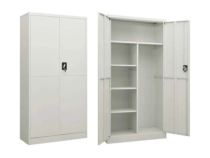 Armoire à casiers Gris clair 90x40x180 cm Acier FR74618