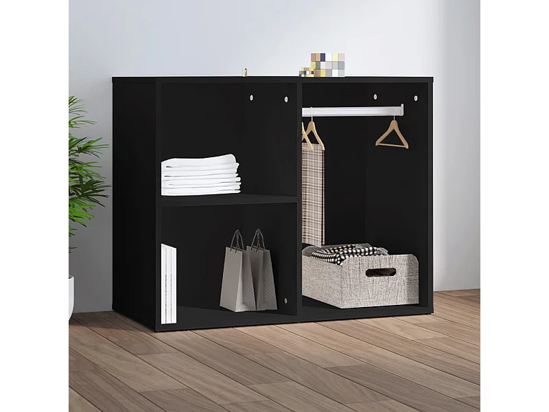 Mueble de vestidor madera de ingeniería negro 80x40x65 cm ES918661