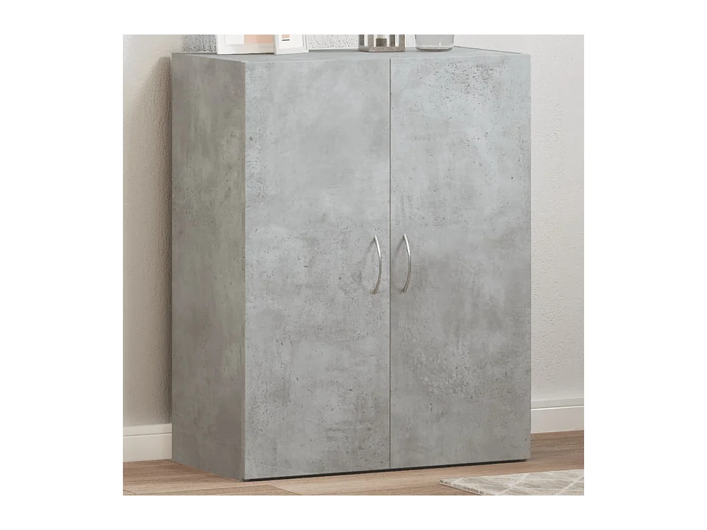 Armoire de classement gris béton bois d'ingénierie FR13609