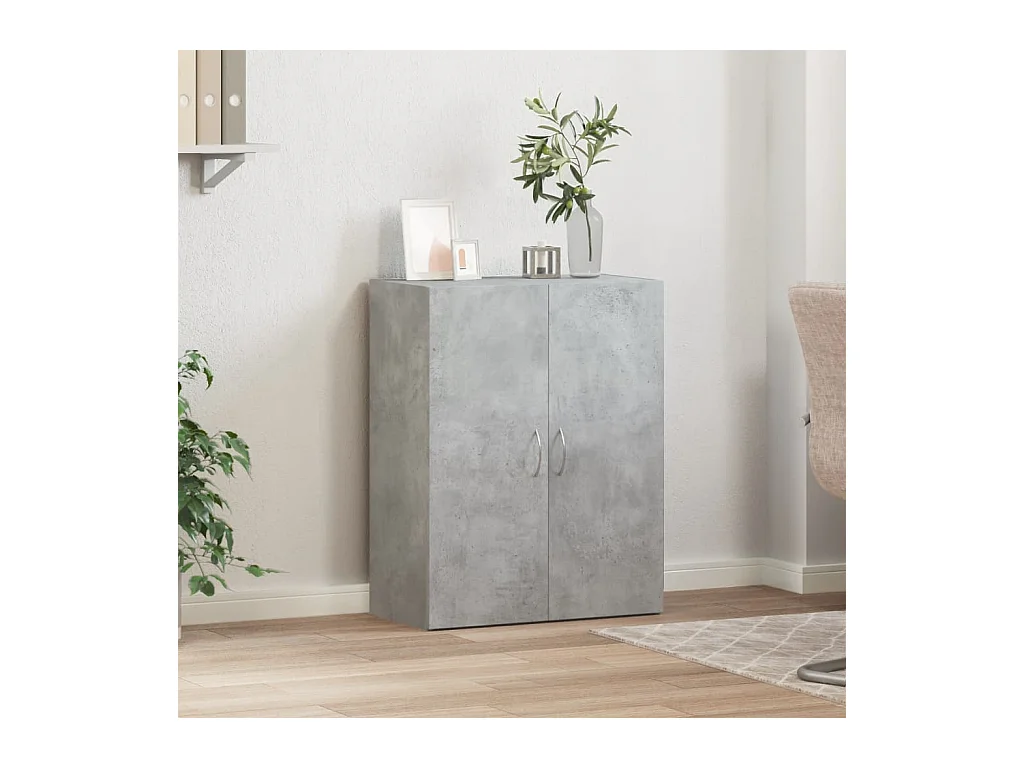 Archiefkast 60x32x77,5 cm bewerkt hout betongrijs BE294926