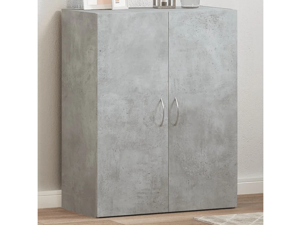 Armoire de classement gris béton bois d'ingénierie FR13609