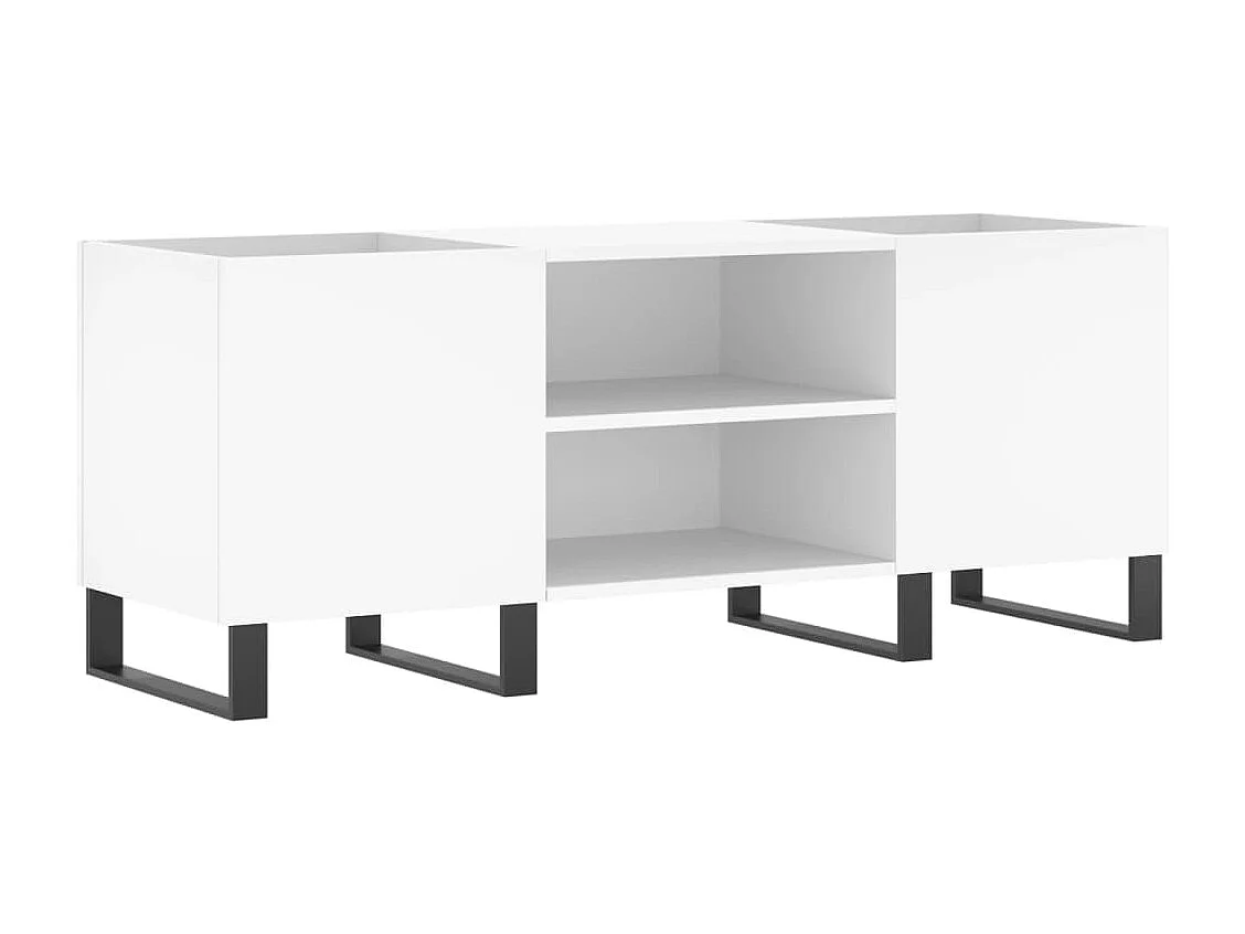 Armoire à disques blanc 121x38x48 cm bois d'ingénierie FR30212