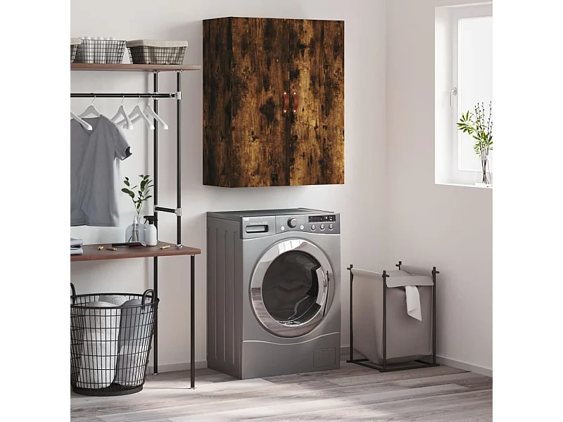 Armoire murale chêne fumé 69,5x34x90 cm FR64980