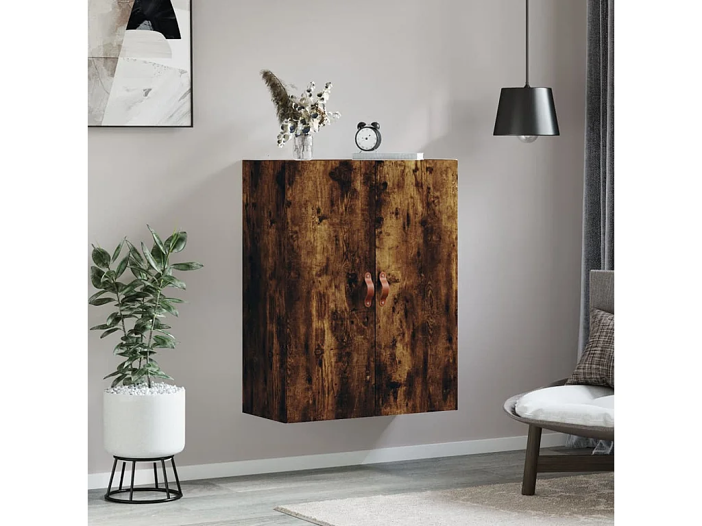Armoire murale chêne fumé 69,5x34x90 cm FR64980