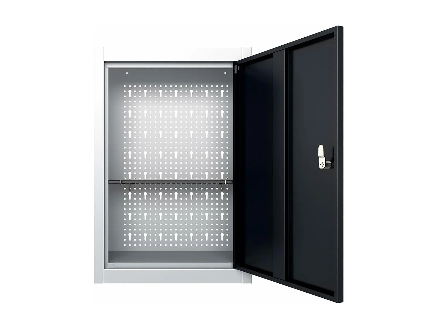 Armoire à outils murale Style Industriel Métal Gris et noir FR78683