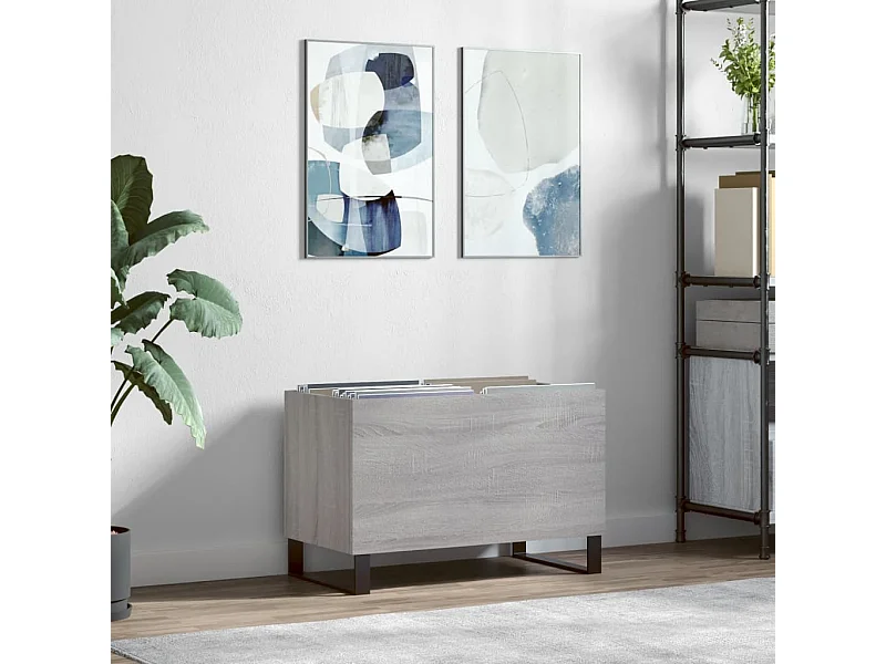 Armoire à disques sonoma gris 74,5x38x48 cm bois d'ingénierie FR12871