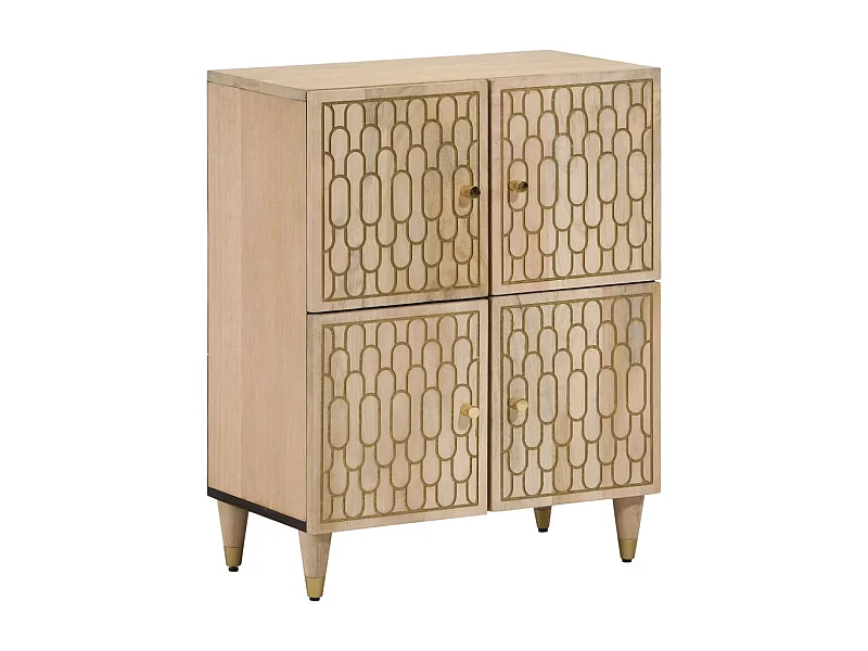 Armario auxiliar madera maciza de mango 60x33x75 cm ES866578