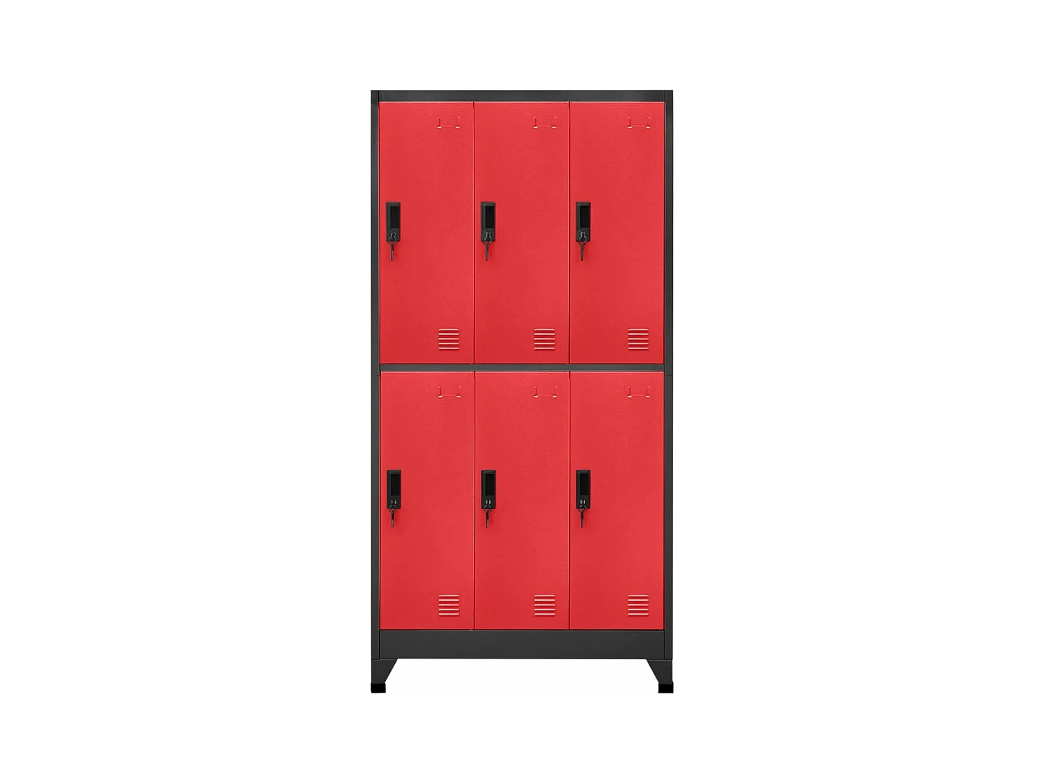 Cacifo aço 90x45x180 cm antracite e vermelho PT990290