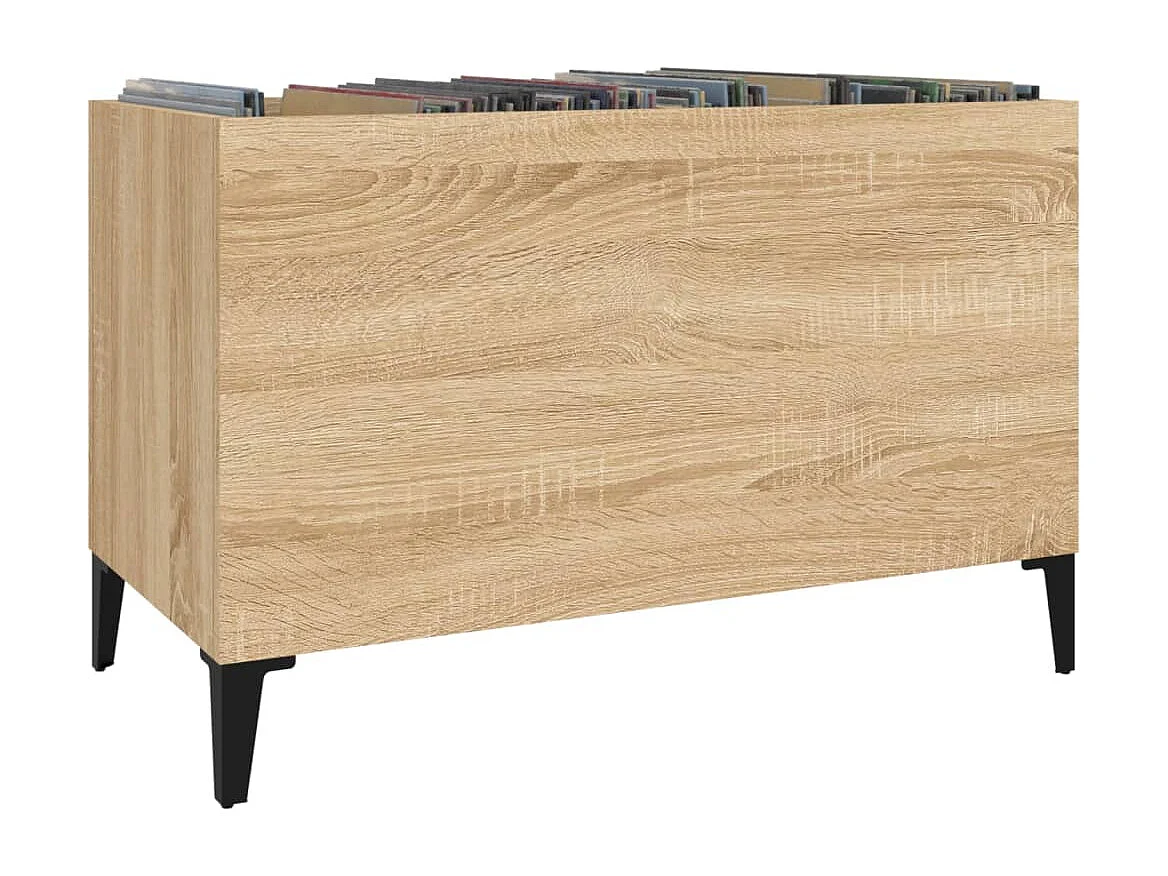 Platenkast 74,5x38x48 cm bewerkt hout sonoma eikenkleurig BE611605