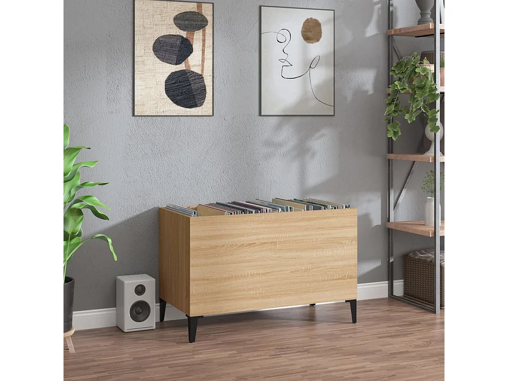 Armoire à disques chêne sonoma 74,5x38x48 cm bois d'ingénierie FR29914