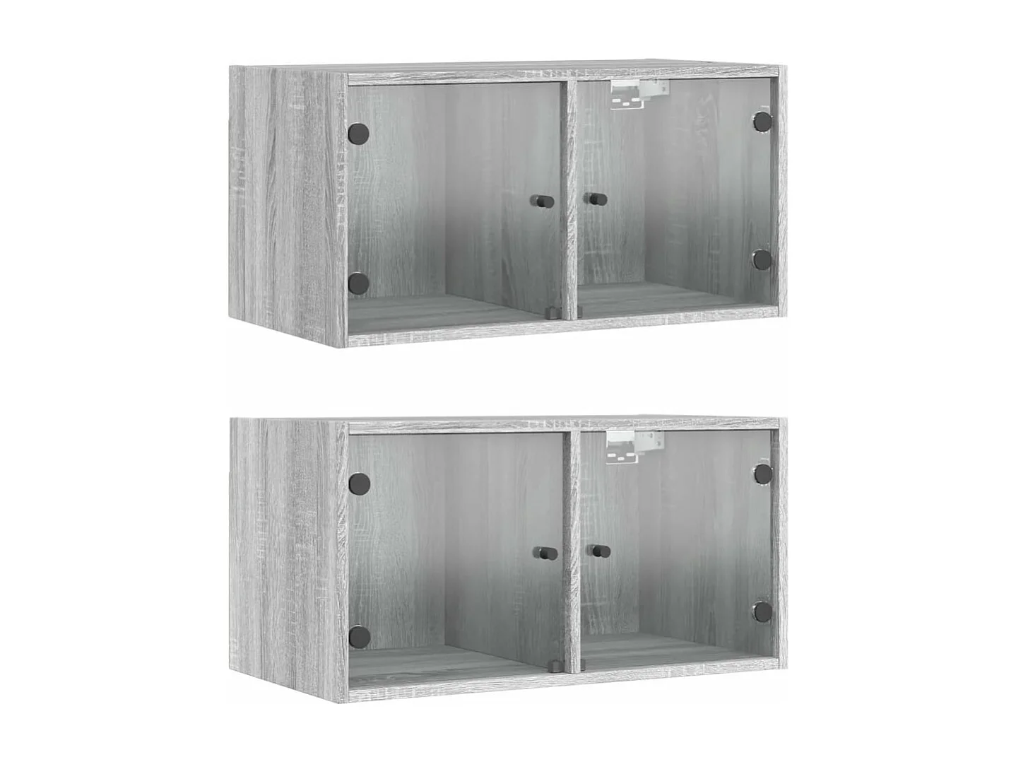 Armoires murales portes vitrées 2 pcs sonoma gris 68,5x37x35 cm FR29034