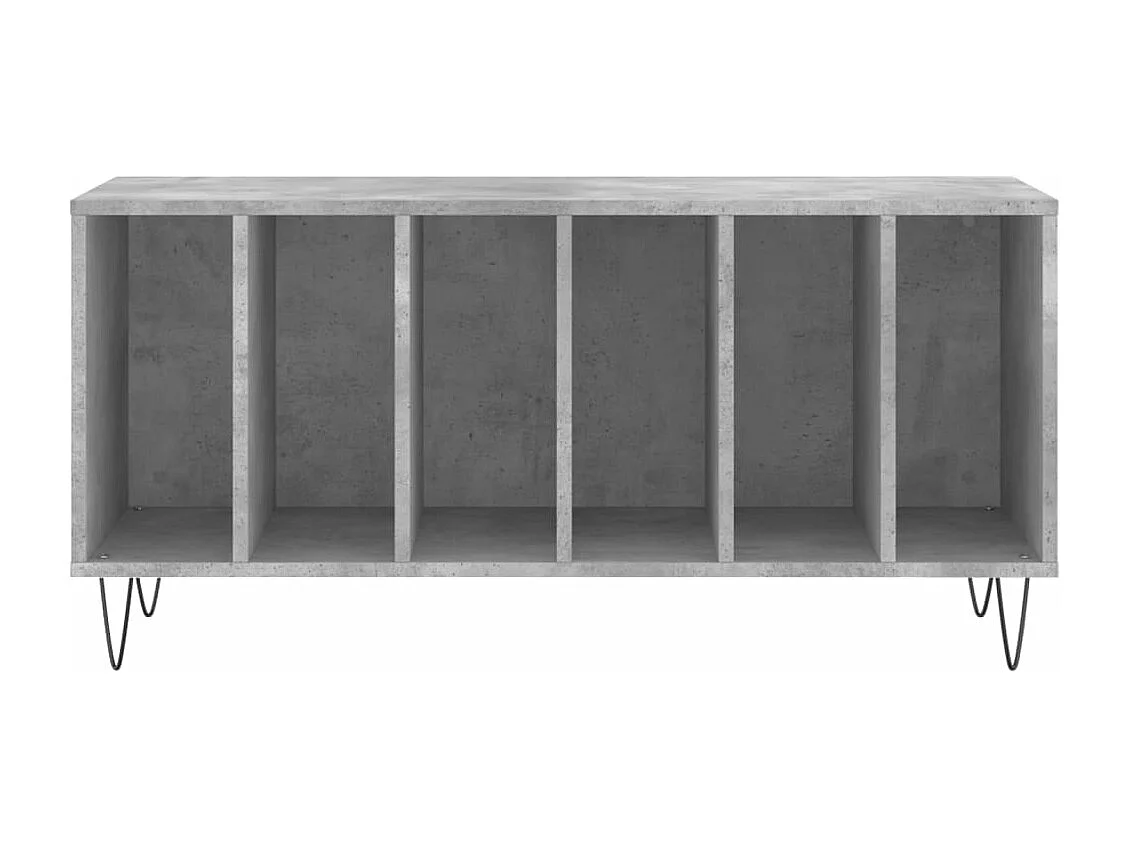 Platenkast 100x38x48 cm bewerkt hout betongrijs BE147226