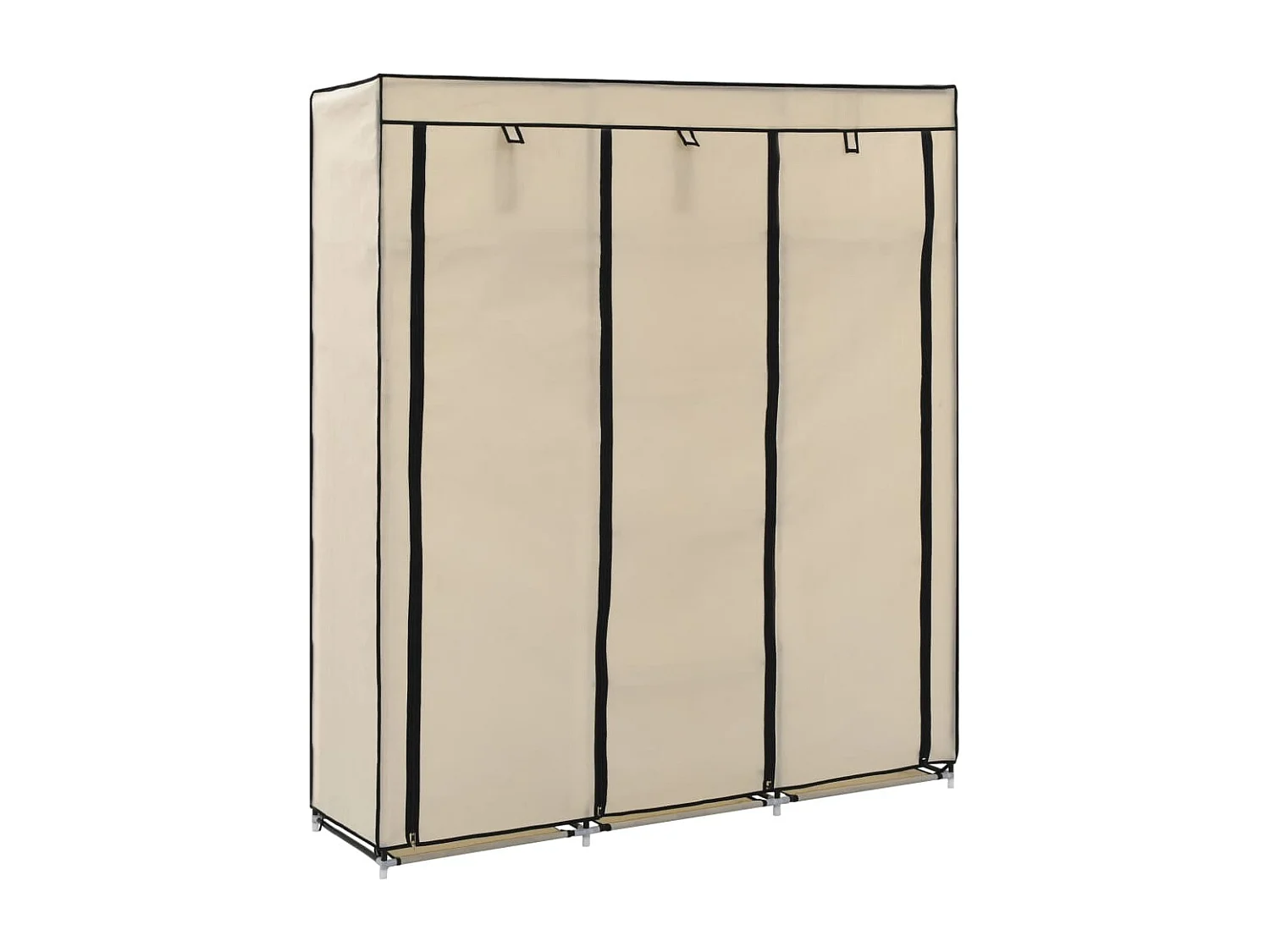 Armoire avec compartiments et barres Crème 150x45x175 cm Tissu FR64384