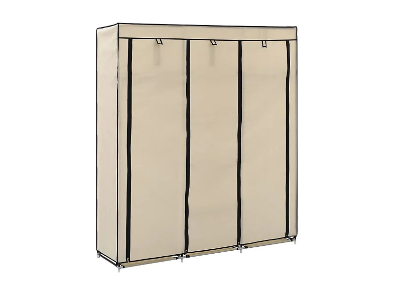 Armoire avec compartiments et barres Crème 150x45x175 cm Tissu FR64384