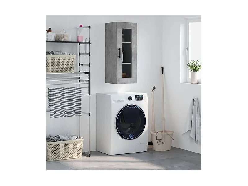 Armoire murale gris béton 34,5x34x90 cm FR26173