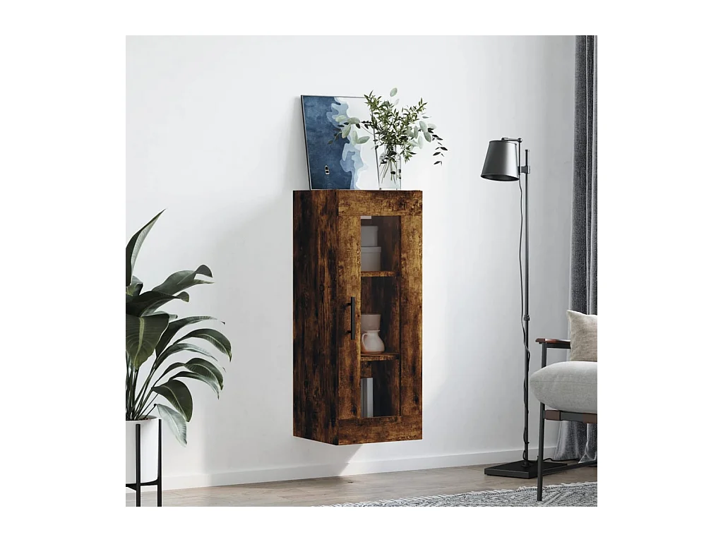 Armoire murale chêne fumé 34,5x34x90 cm FR55826