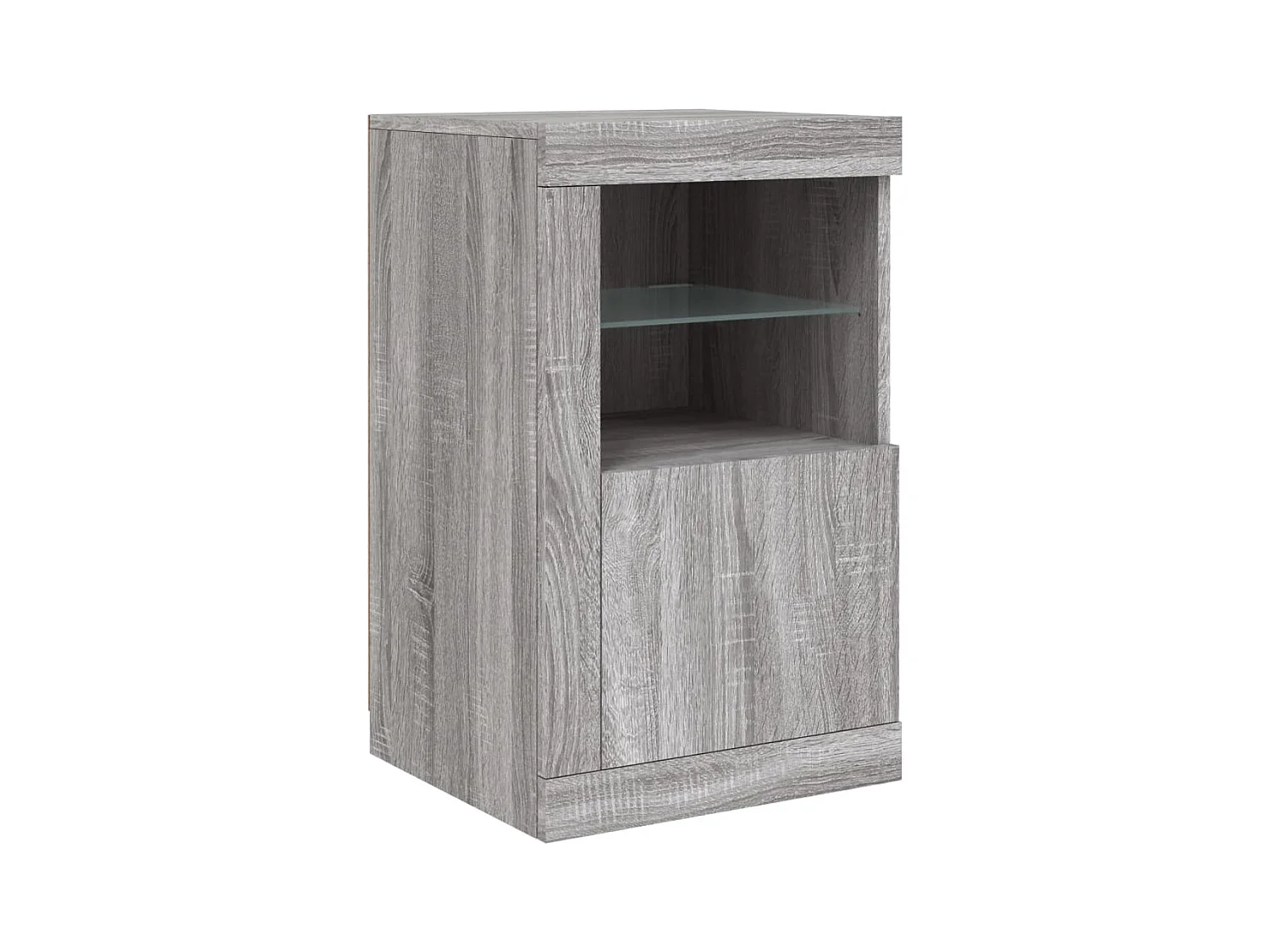 Armoire latérale et lumières LED sonoma gris bois d'ingénierie FR20982