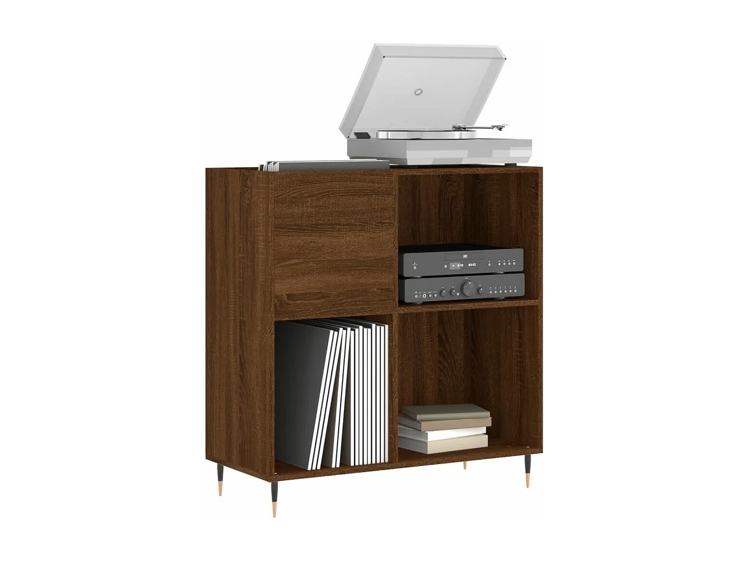 Armoire à disques chêne marron 84,5x38x89 cm bois d'ingénierie FR33526