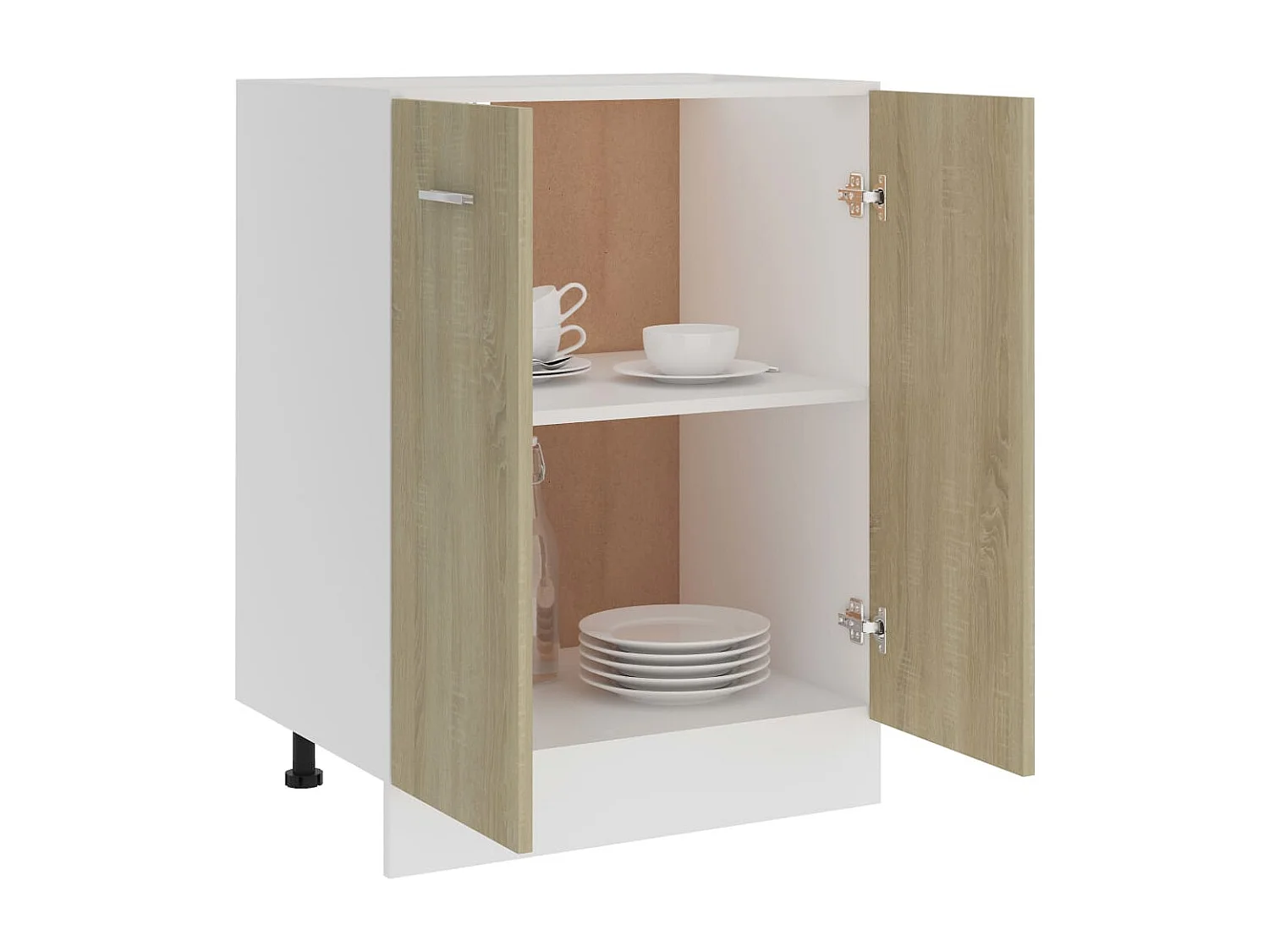 Armario inferior cocina contrachapada color roble 60x46x81,5 cm ES771583