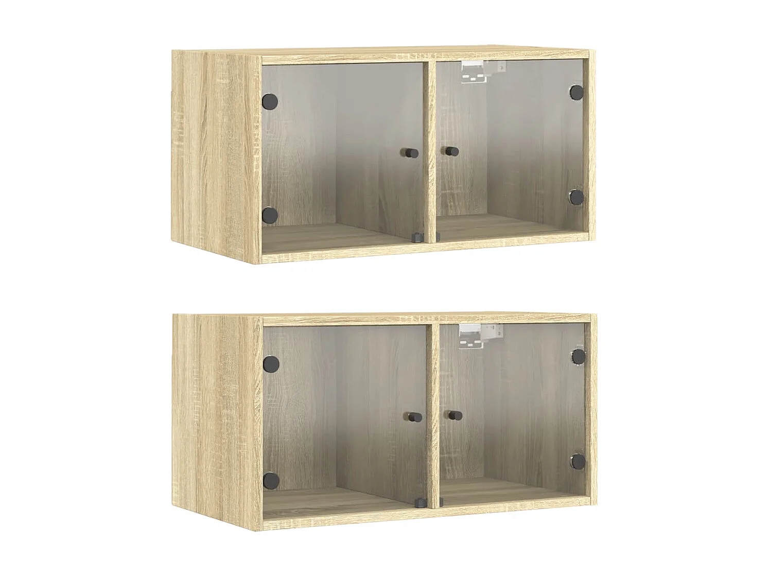 Armoires murales portes vitrées 2 pcs chêne sonoma 68,5x37x35cm FR88718