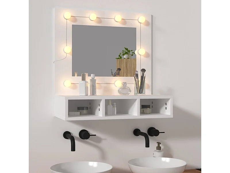 Armoire à miroir avec LED blanc 60x31,5x62 cm FR86590