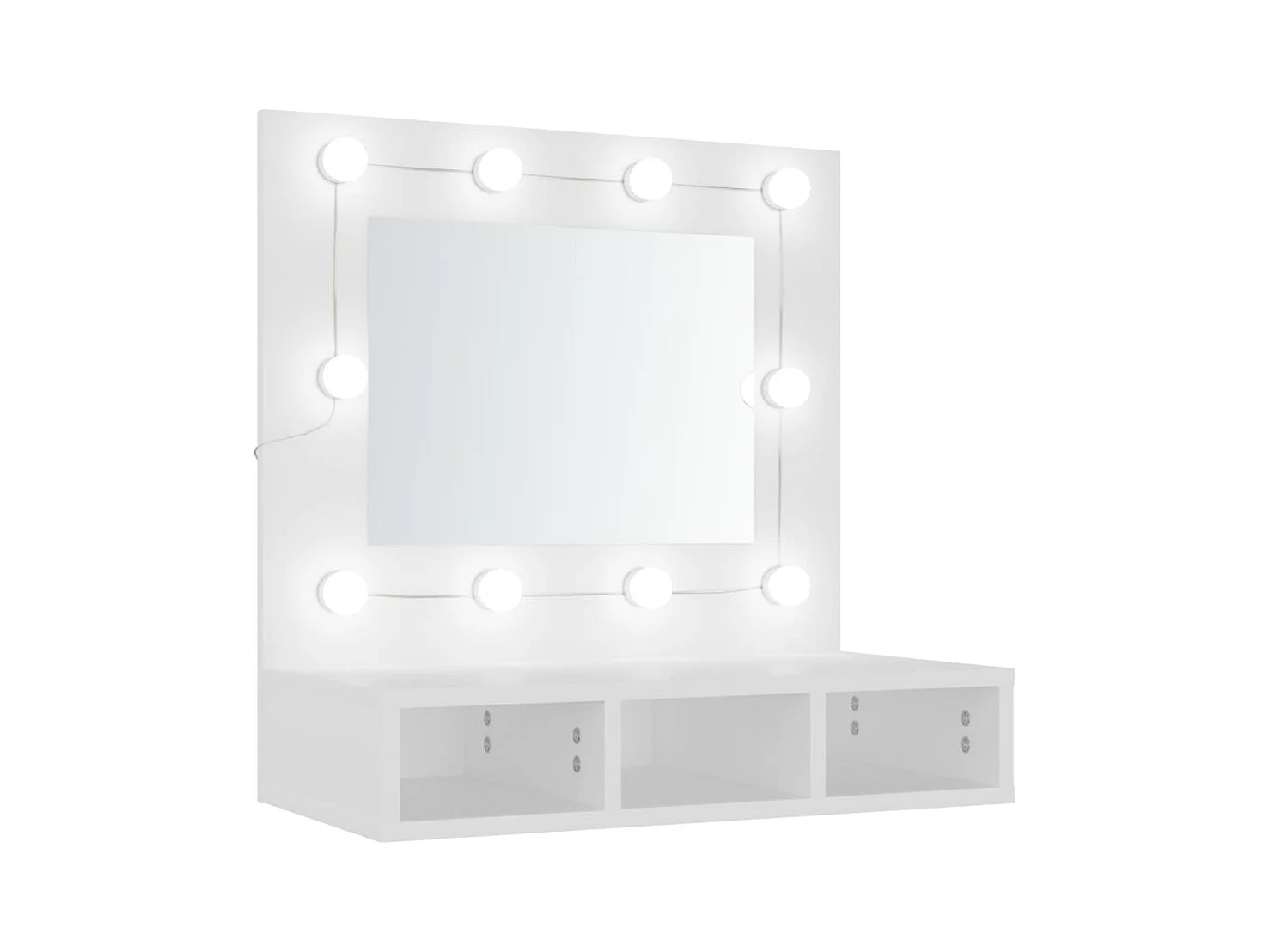 Spiegelkast met LED-verlichting 60x31,5x62 cm wit BE973490