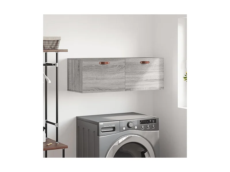 Armario de pared madera ingeniería gris Sonoma 100x36,5x35 cm ES230922