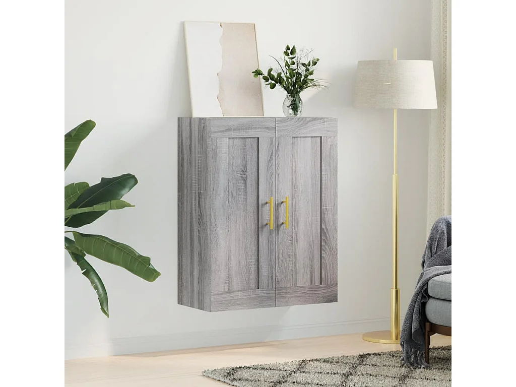 Armario de pared madera ingeniería gris Sonoma 69,5x34x90 cm ES954093