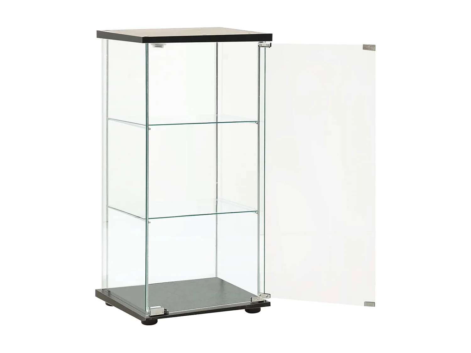 Armário de arrumação vidro temperado preto PT493086