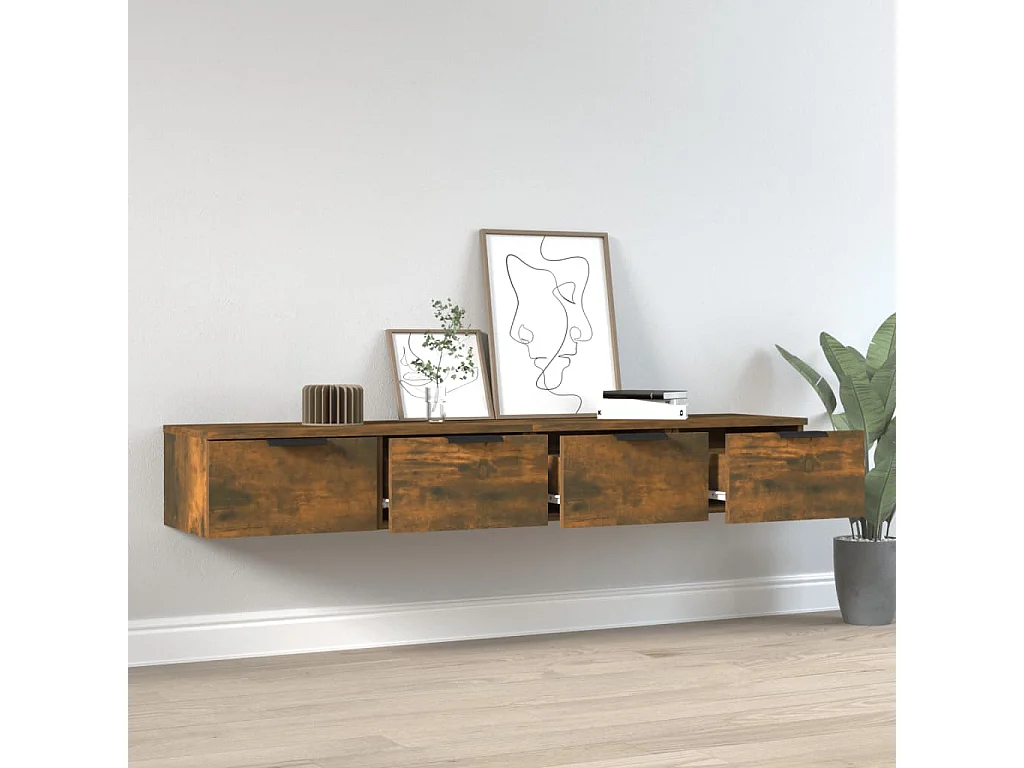 Armoires murales 2 pcs Chêne fumé 68x30x20 cm Bois d'ingénierie FR51013